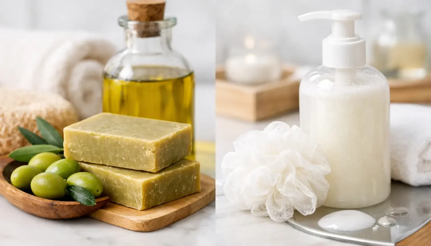Olive Oil Soap vs Body Wash for Your Skin